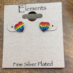 Elements Rainbow Heart Stud Earrings